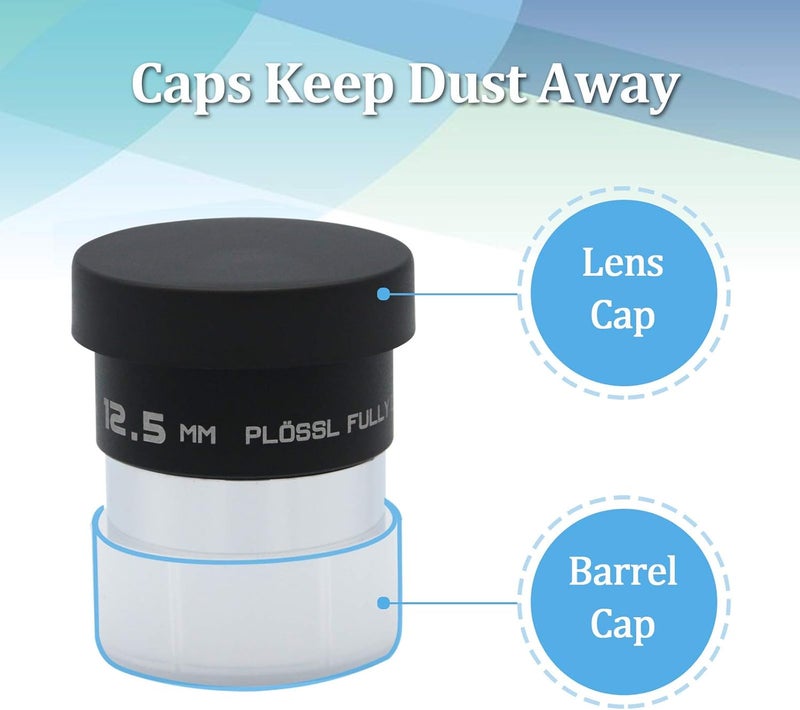 WEOOEN 1.25inch Plossl Telescope Eyepiece 12.5mm, Fully Coated Optical Telescope Lens, Durable Metal Construction, Threaded for Standard 1.25 inch Astronomy Filters - Image 5